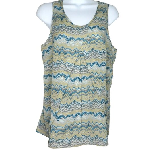 Wassio Top Blouse S Multicolor Pullover Sleeveless Vented Front - Picture 3 of 9